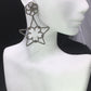 Star Diamond Earring .925 Oxidized Sterling Silver Diamond Earring, Genuine handmade pave diamond Earring Size 2.40"(39 x 60 MM )