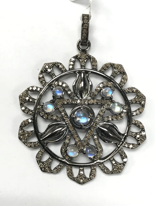 Circle Shape Diamond Pendants, Approx 36 mm