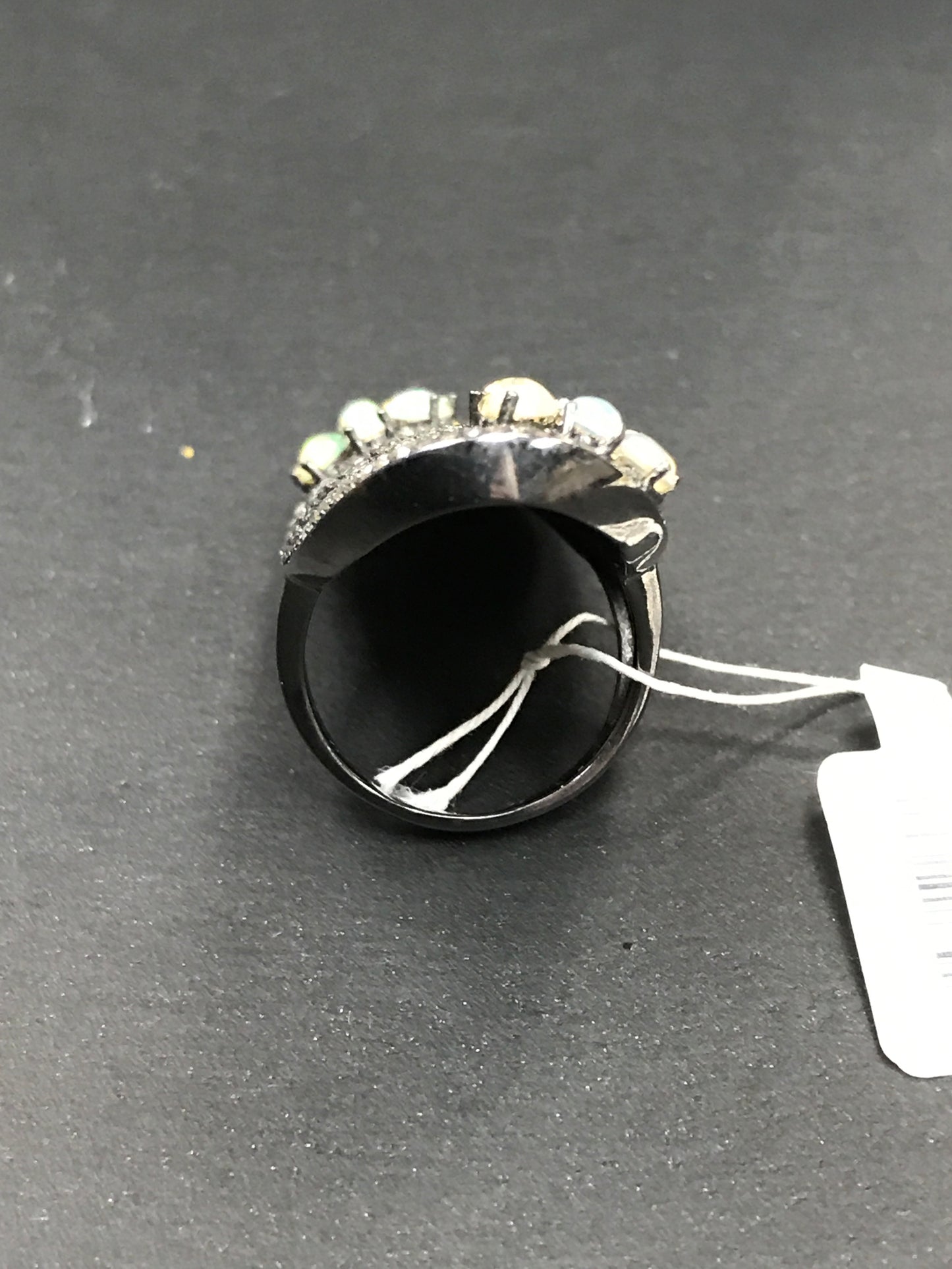 Silver Pave Diamond Ring .925 Oxidized Sterling Silver Diamond Ring, Genuine handmade pave diamond Ring Size Approx 1.80"(45 x 25 MM)