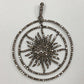 Sun Burst Diamond Charm .925 Oxidized Sterling Silver Diamond Charm, Genuine handmade pave diamond Charm Size Approx 1.52"(38 MM)