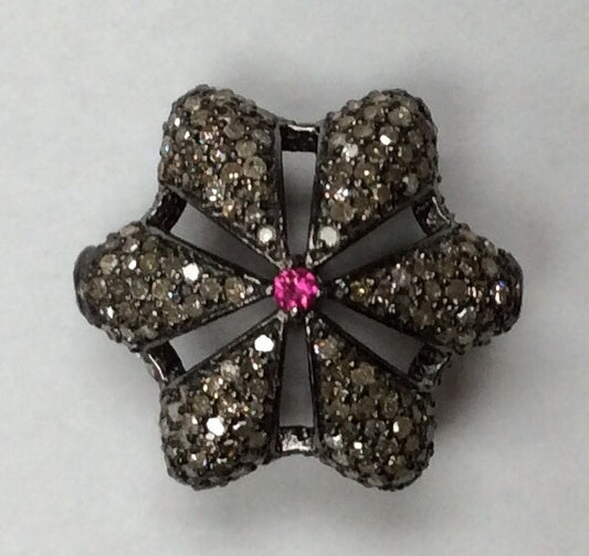 Flower Pave Diamond Bead