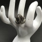Pave Diamond Ring .925 Oxidized Sterling Silver Diamond Ring, Genuine handmade pave diamond Ring Size Approx 1.0"(25 x 20 mm)