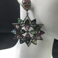 Diamond and Multi Tourmaline Silver Earrings