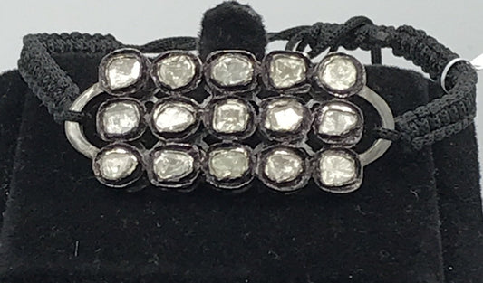 Polki Diamond Macrame Bracelet