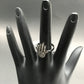 Hamsa Hand Diamond and Silver Black Rhodium Finish Ring
