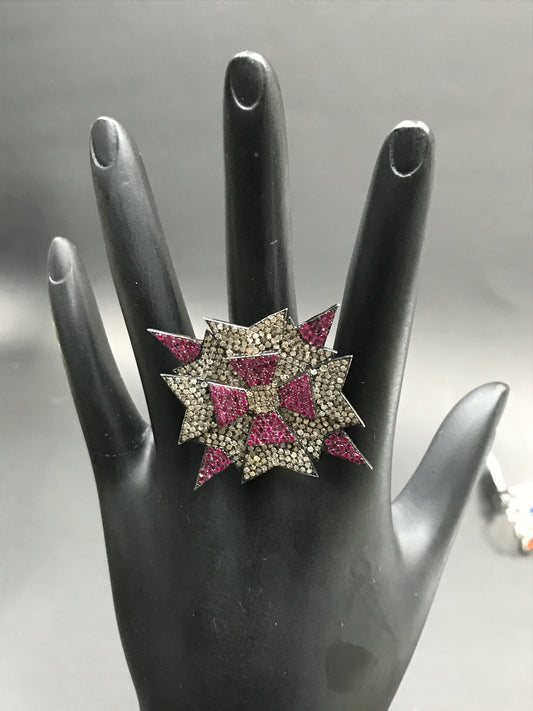 Diamond and Ruby Designer Ring