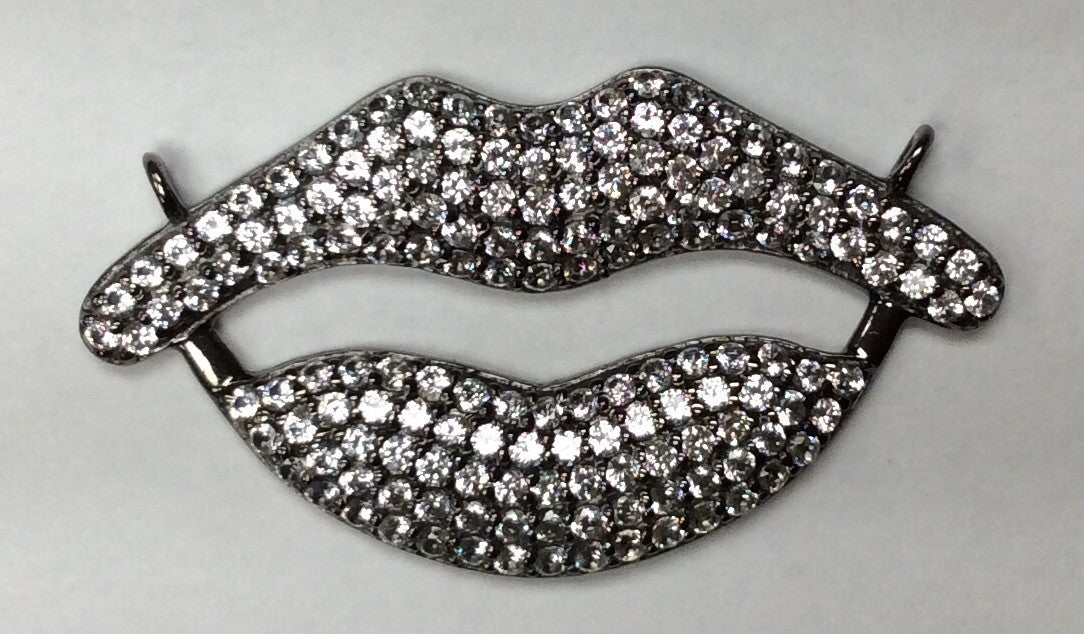 Lips White Topaz Charm