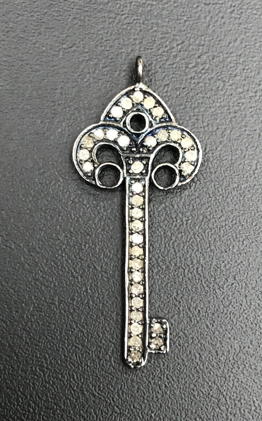 Key Shape Diamond Charm