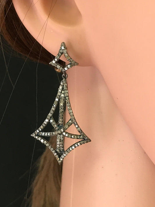 Kite Shape Diamond Earrings