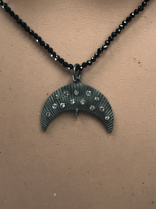 Moon Pave Diamond Pendant