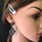 Diamond Shape Diamond Silver Earring .925 Oxidized Silver Diamond Earring, Genuine handmade pave diamond Earring Size 2.40"(27 x 60 MM )