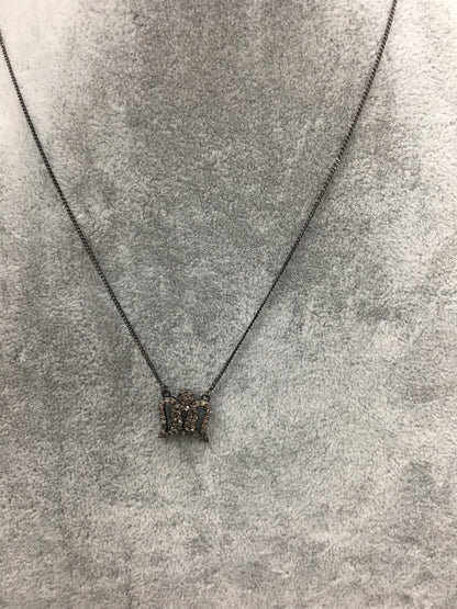 Angel Wing Pave Diamond Necklace with Silver Chain