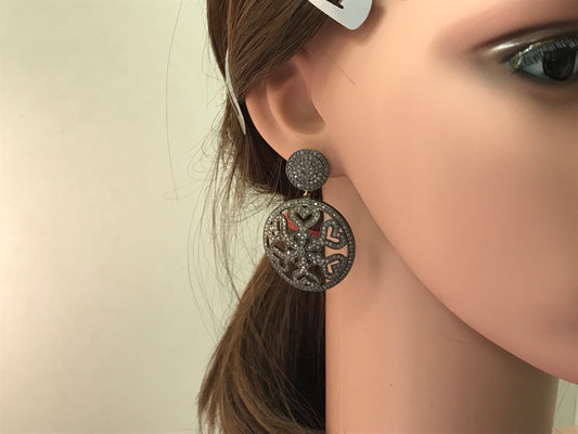 Fancy Round Heart Shape Diamond Earring