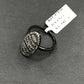 Pave Diamond Ring .925 Oxidized Sterling Silver Diamond Ring, Genuine handmade pave diamond Ring Size Approx 0.84"(11 x 21 MM)