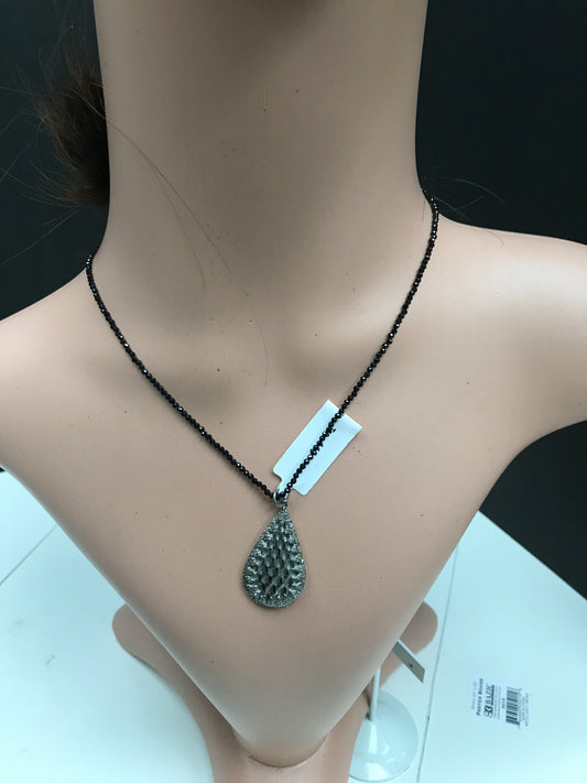 Silver Pave Diamond Pendant .925 Oxidized Sterling Silver Diamond Pendant, Genuine handmade pave diamond Pendant Size 41x20 MM