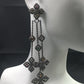 Diamond and Silver Multi Tourmaline Black Rhodium Finish Earring