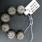 Coin Shape Silver Pave Diamond Beads