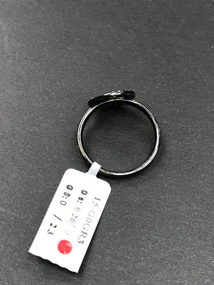 Diamond and Silver Black Rhodium Finish Ring