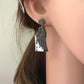 Diamond and Silver Black Rhodium Finish Earring