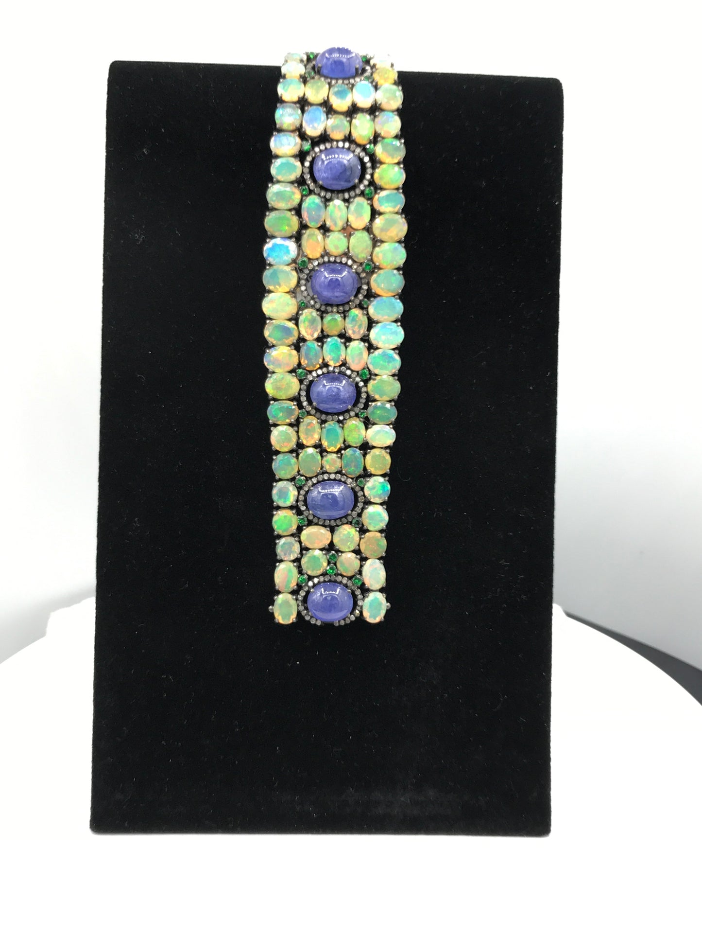 Opal and Tanzanite Designer Bracelet with Diamonds