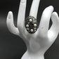 Round Pave Diamond Ring .925 Oxidized Sterling Silver Diamond Ring, Genuine handmade pave diamond Ring Size Approx 1.28"(21 x 32 MM)
