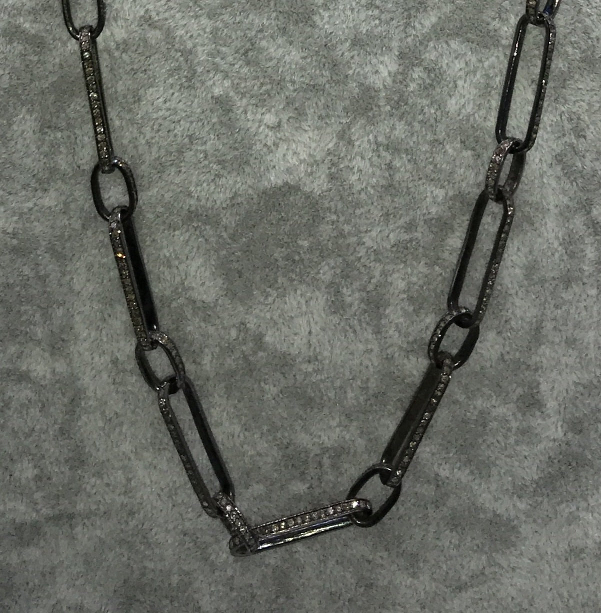 Rectangle Diamond Link Chain Necklace