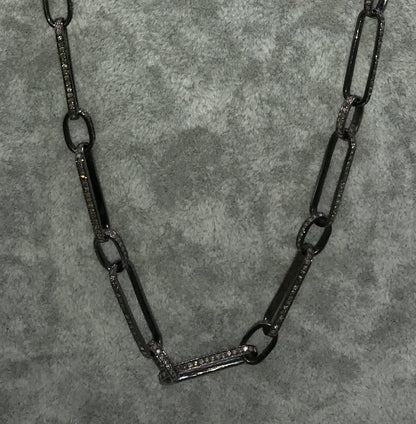 Rectangle Diamond Link Chain Necklace