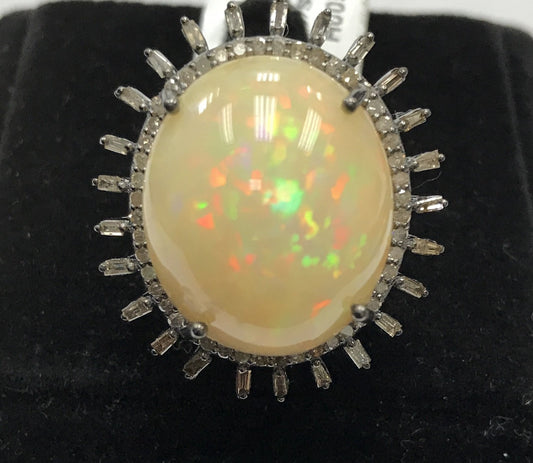 Opal and Diamond Ring