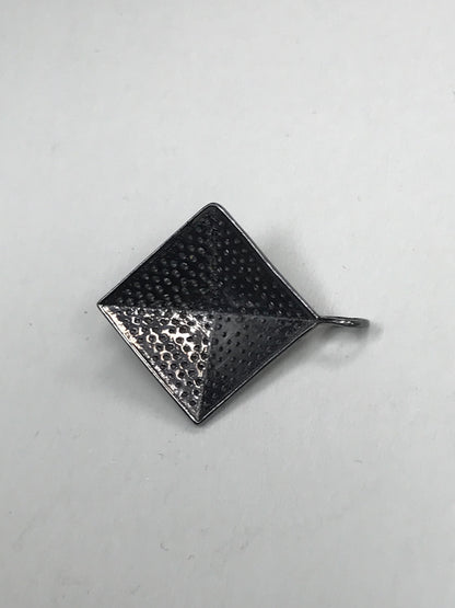 Diamond Pyramid Pendant, Pave Diamond Pendant,Pave Pyramid Necklace, Approx 14 x 14mm. Sterling Silver