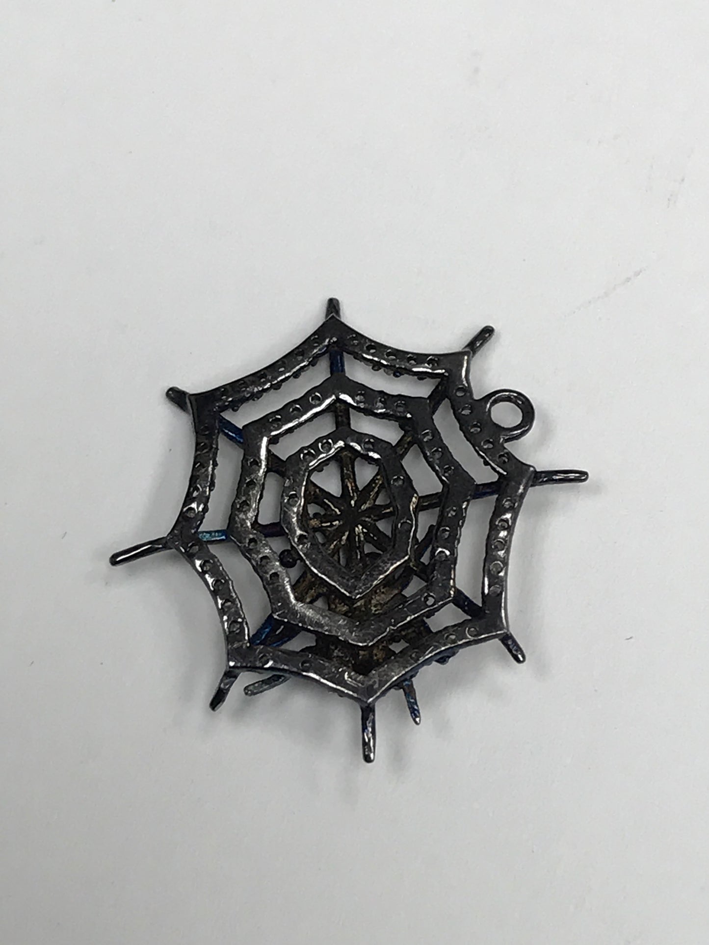 Spider Web Silver Diamond Charms