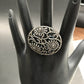 Diamond and Silver Black Rhodium Finish Ring