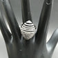 Diamond and Silver Black Rhodium Finish Rings