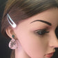 Pink Opal and Diamond Stud Earrings,