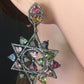 Diamond and Multi Tourmaline Silver Earrings