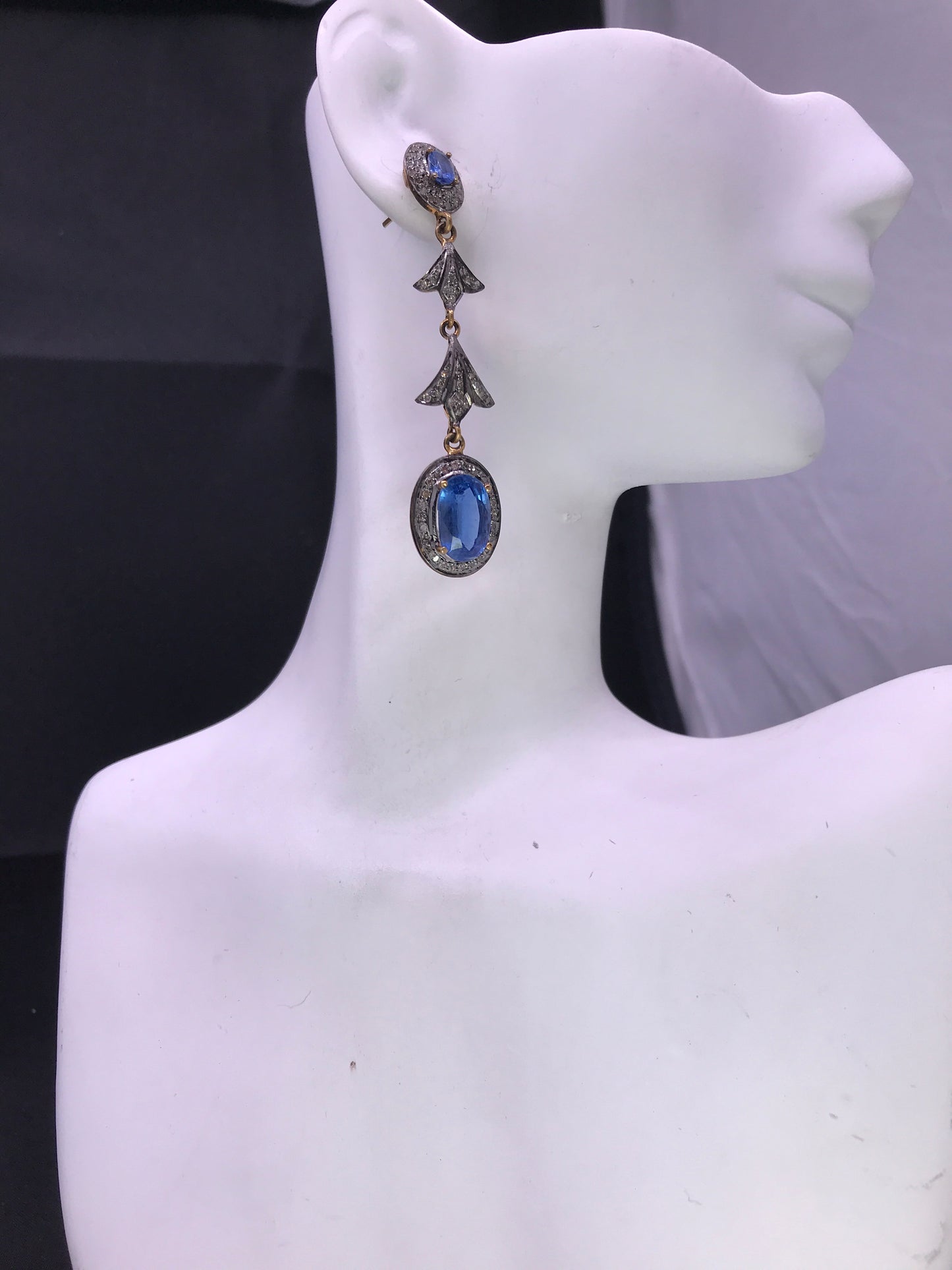 Kynite and Diamond Earrings,