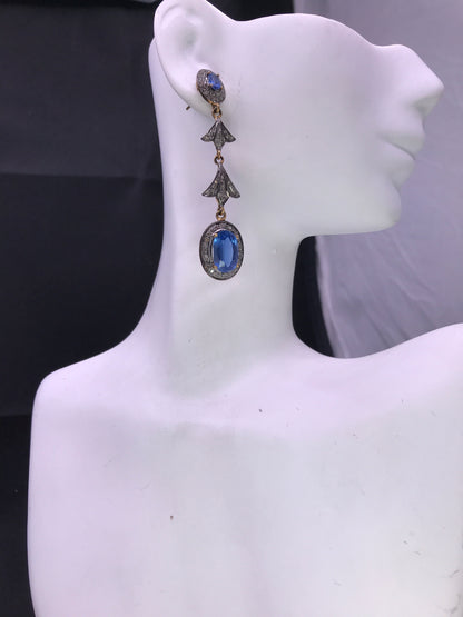 Kynite and Diamond Earrings,
