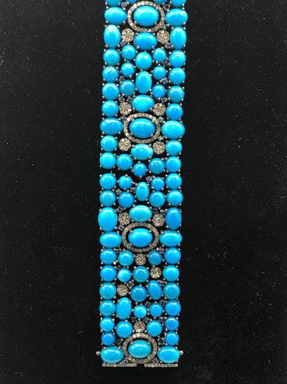 Turquoise and Diamond Designer Bracelet