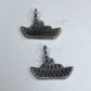 Diamond Love Boat Pendant, Pave Diamond Pendant, Pave Love Boat Necklace, Approx 14 x 18mm. Sterling Silver