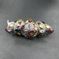 Diamond and Silver Multi Sapphire Stone Black Rhodium Finish Ring