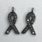Ribbon Diamond Charm .925 Oxidized Sterling Silver Diamond Charms, Genuine handmade pave diamond Charm Size Approx 0.68"(7 x 17 MM)