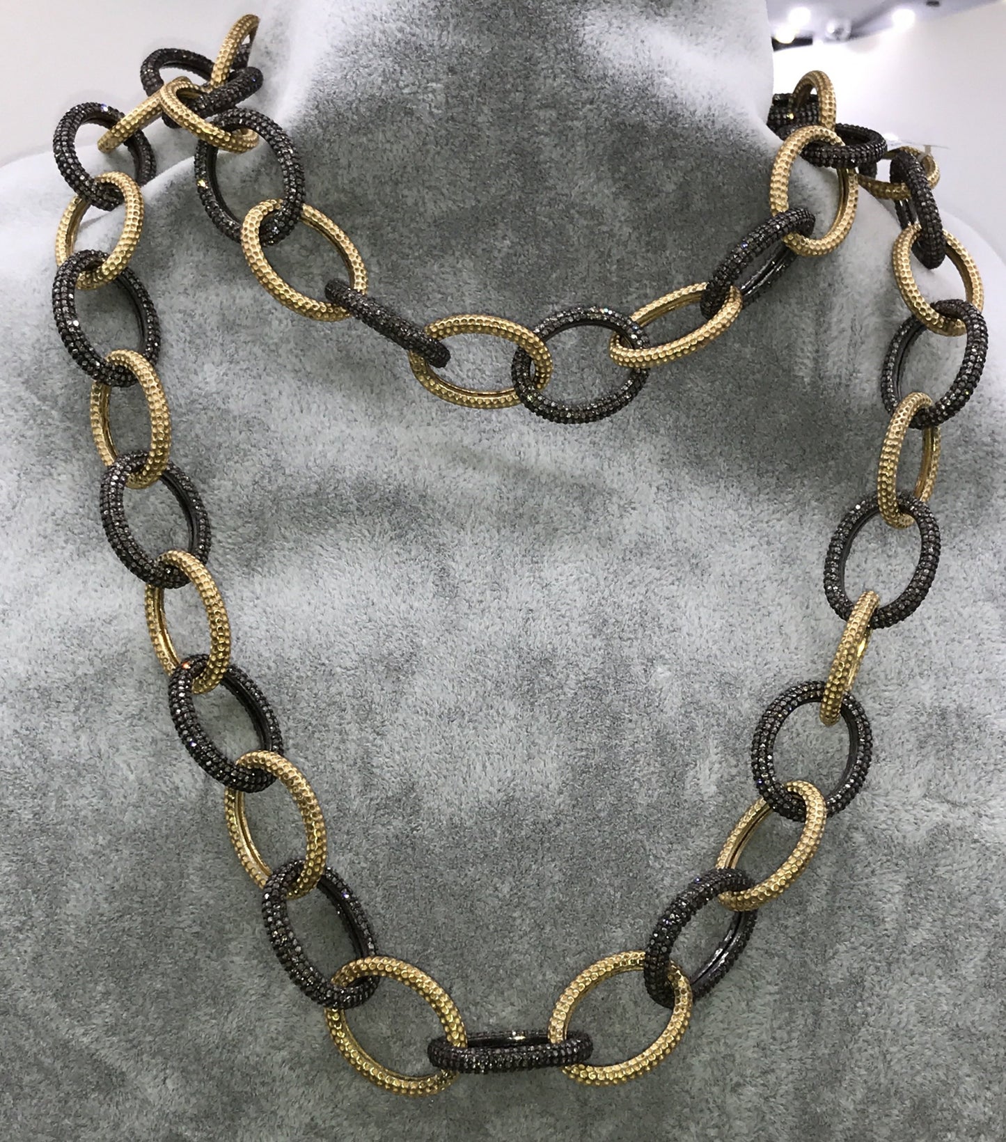Oval Link Chain Diamond Necklace