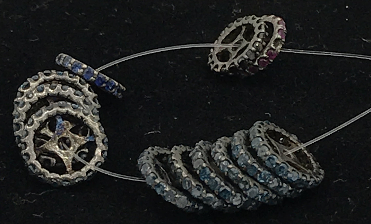 Wheel Shape Spacer Pave Diamond Beads