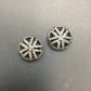 Coin Shape Filgree Silver Pave Diamond Beads