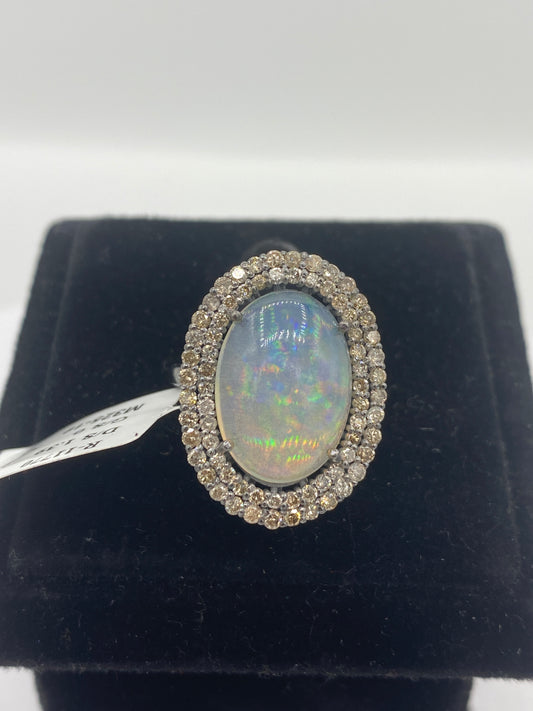 Opal and Diamond Ring