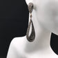 Diamond and Silver Black Rhodium Finish Earrings