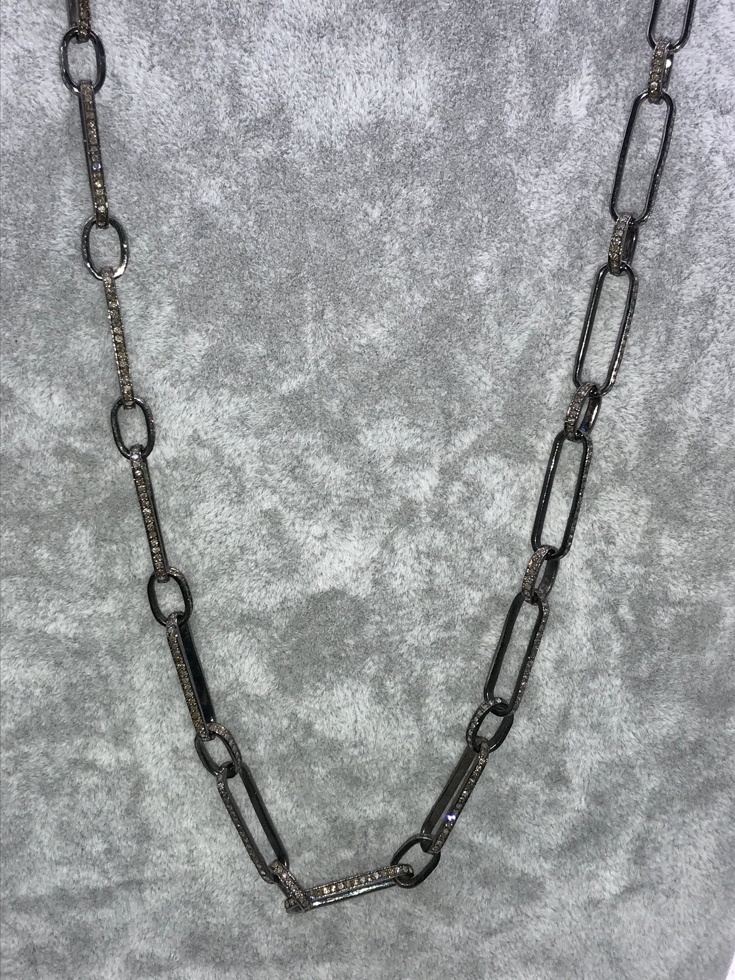 Rectangle Diamond Link Chain Necklace