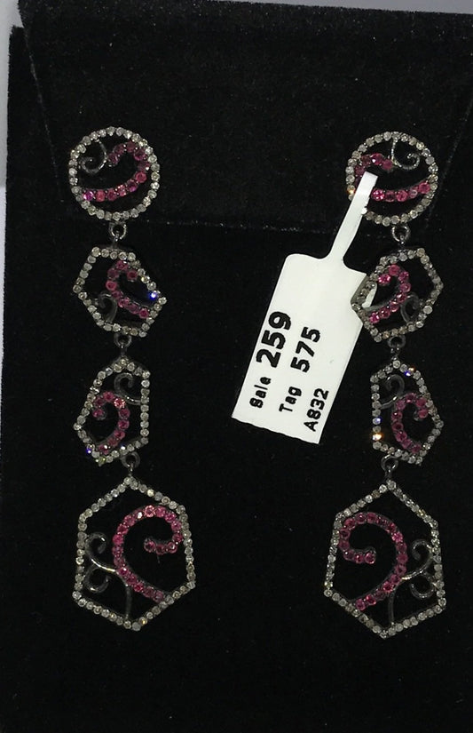Diamond and Ruby Designer Earring