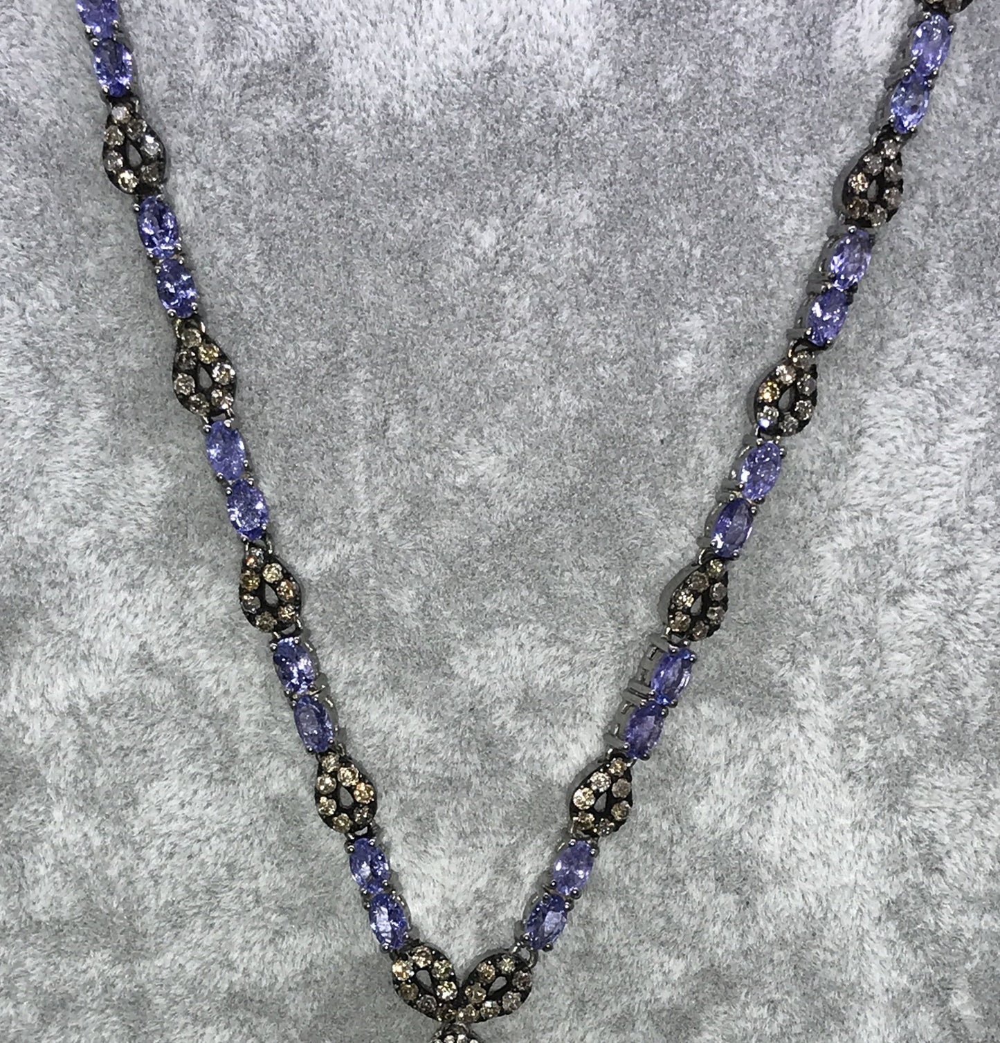 Tanzanite and Diamond Designer long Necklace