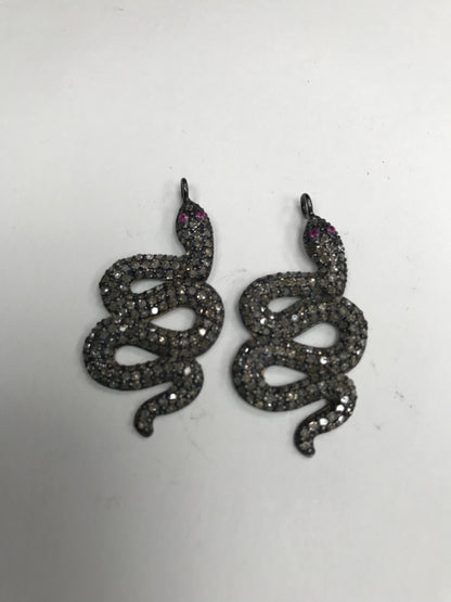 Silver and Diamond Pave Charms