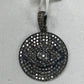 Evil Eye Diamond Charm, Pave Diamond ,Approx 0.88''( 22 mm) Oxidized Silver